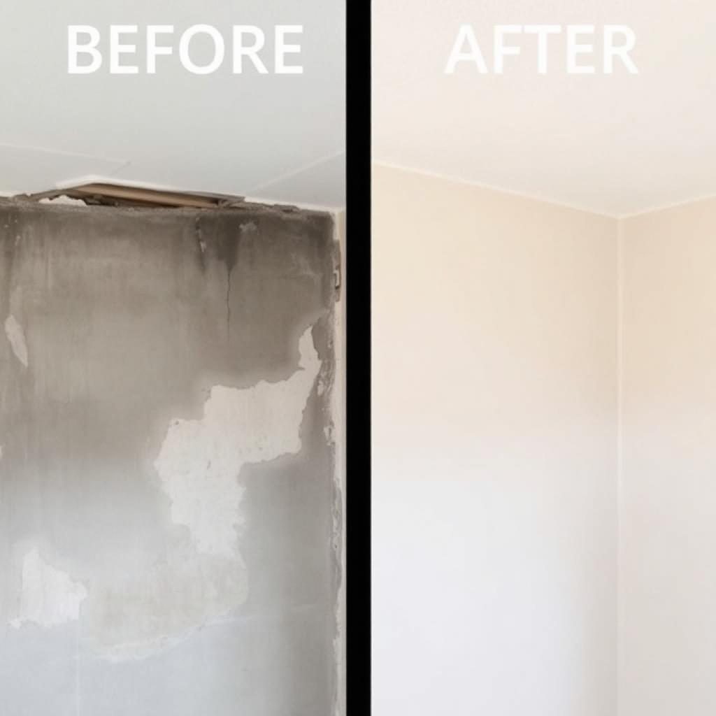 before and after water damage restoration brownsville texas